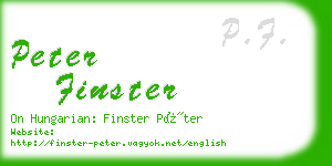 peter finster business card